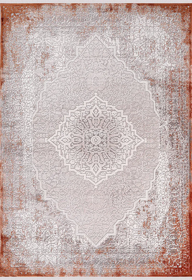 Almoss Aspendos Halı 4195T Gri/Terra – 200 × 290 cm