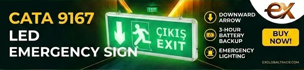 CATA 9167 LED Emergency Exit Sign with 3-Hour Battery