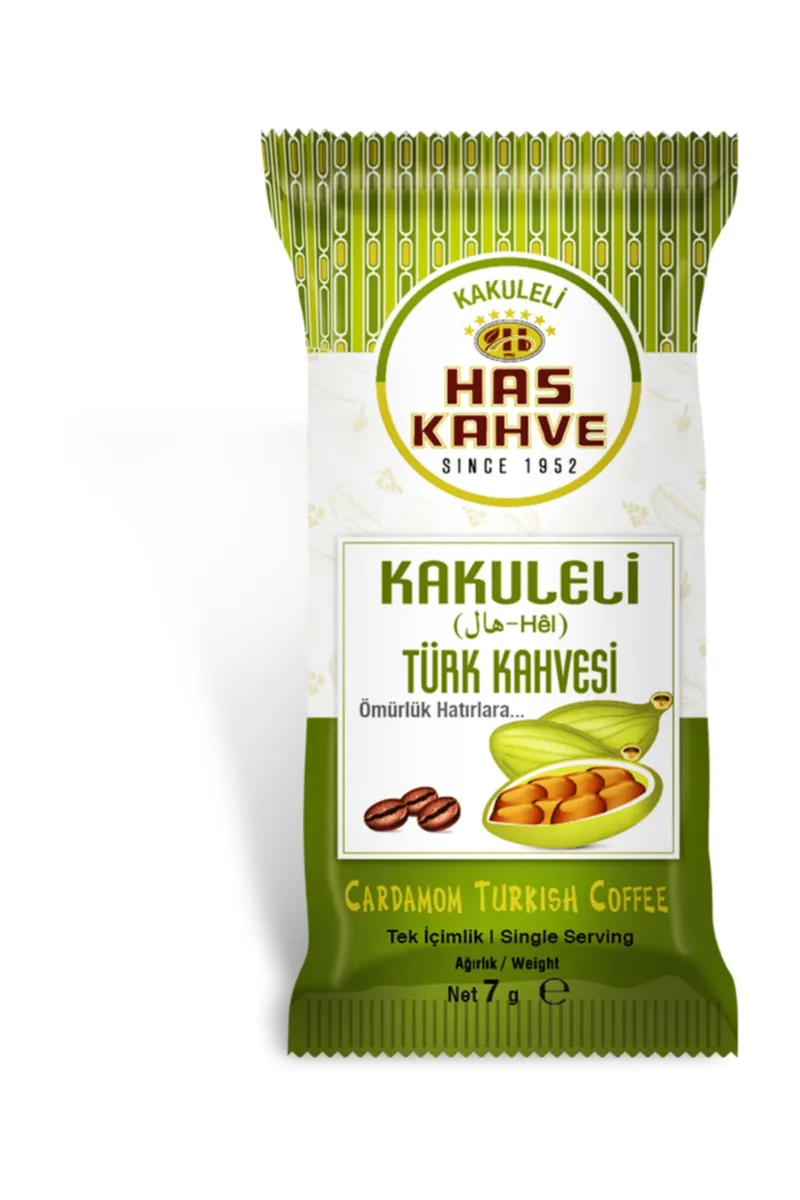 Has Single-Serve Turkish Coffee with Cardamom, Pack of 12 * 7 g