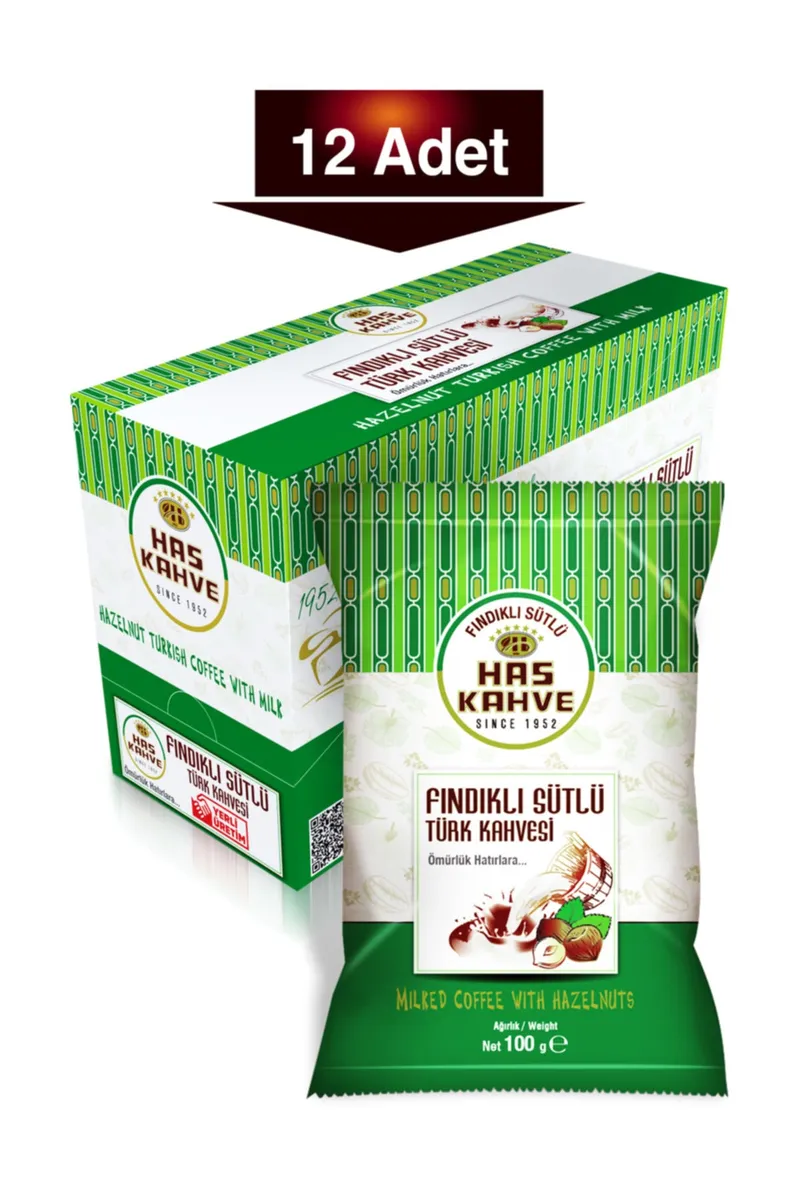 Has Fındıklı Turkish Coffee, 100 g, Box of 12