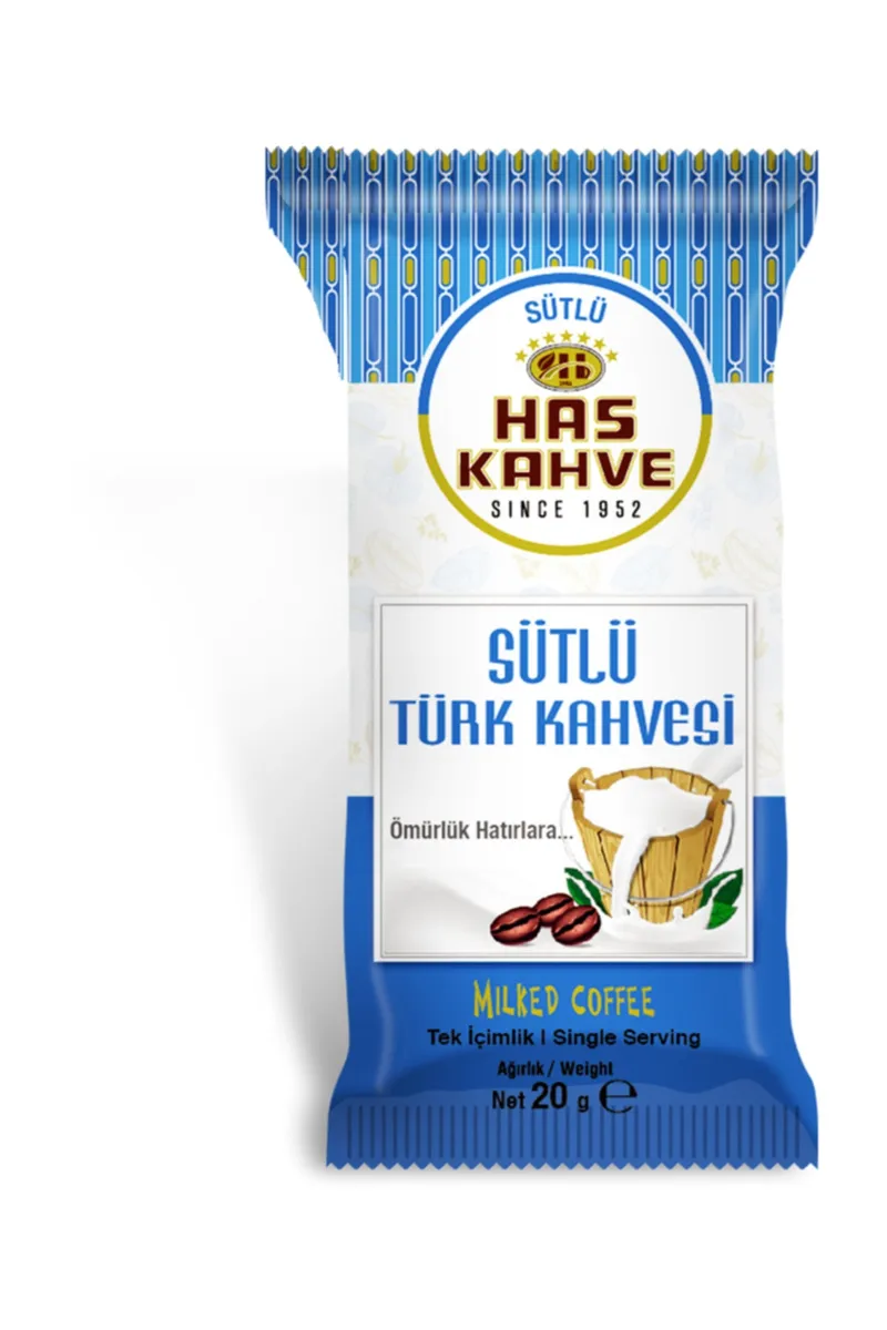 Has Single-Serve Turkish Coffee with Milk, 12-Pack, 20 g
