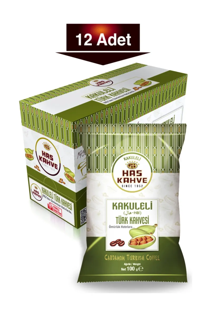 Turkish Coffee with Cardamom, 100 g, Box of 12