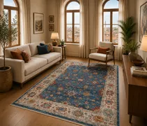 Almoss Vintage Halı 4177A Lacivert – 200 × 290 cm